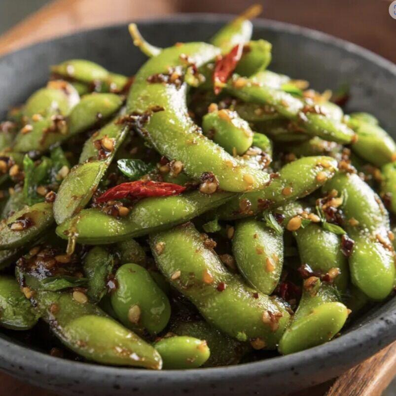 Spicy Garlic Edamame